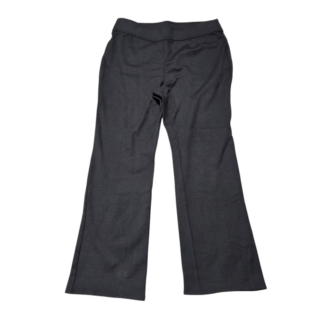 Soft Surroundings 2EZ25 Flare Leg Pants Women L Black Rayon Nylon Stretch